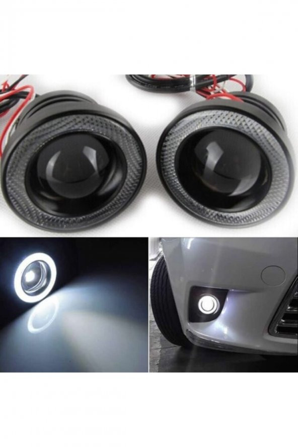 Mercekli Angel Led 76mm Gündüz Sis Farı Beyaz Işıklı - 4