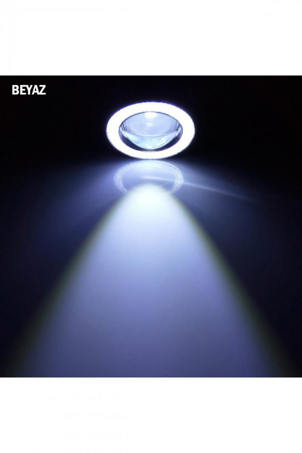 Renault Megane 2 Uyumlu, Universal Mercekli Led Angel Sis Farı, 76mm Beyaz Renk - 5