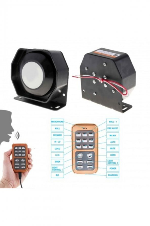 Profesyonel Polis Sireni Uzaktan Kumandalı 200w - 2