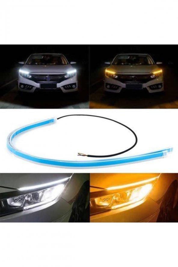 Selamlamalı Kayar Led Ince Far Içi Far Üstü Kayar Sinyalli - 60 Cm