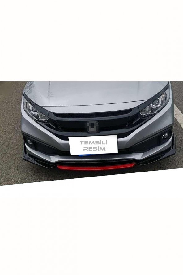 Fiat Egea 2015+ Gri Şeritli Ön Ek Ön Lip Piona Black 4 Prç - 2