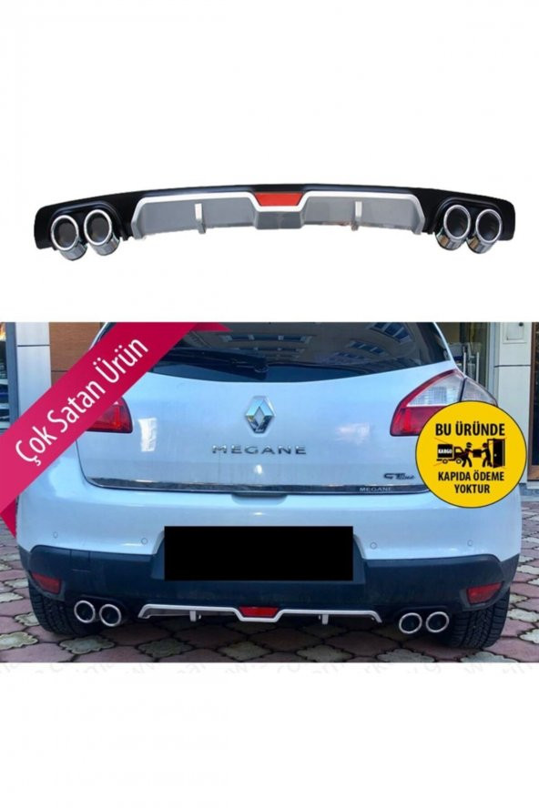 Renault Megane 3 Difüzör Arka Tampon Eki 4 Egzoz Çıkışlı - 2