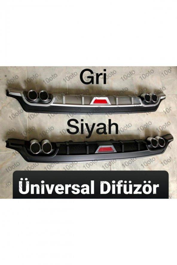 Fiat Albea Difüzör Siyah Universal Plastik 4 Çıkış Egzoz Görünümlü - Siyah Renk - 2