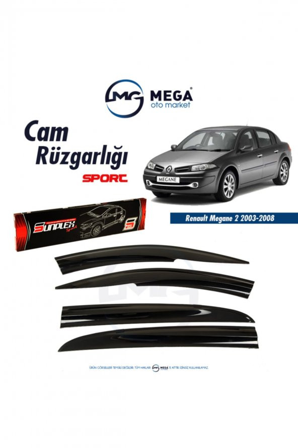 Renault Megane 2 Sedan 2003-2008 Cam Rüzgarlık Mugen Ti?p