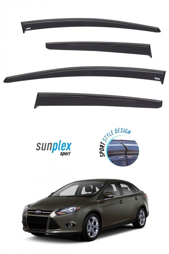Ford Focus 3-3,5 2011 Sonrası Araca Özel Cam Rüzgarlığı Marka Mugen 4lü - 1