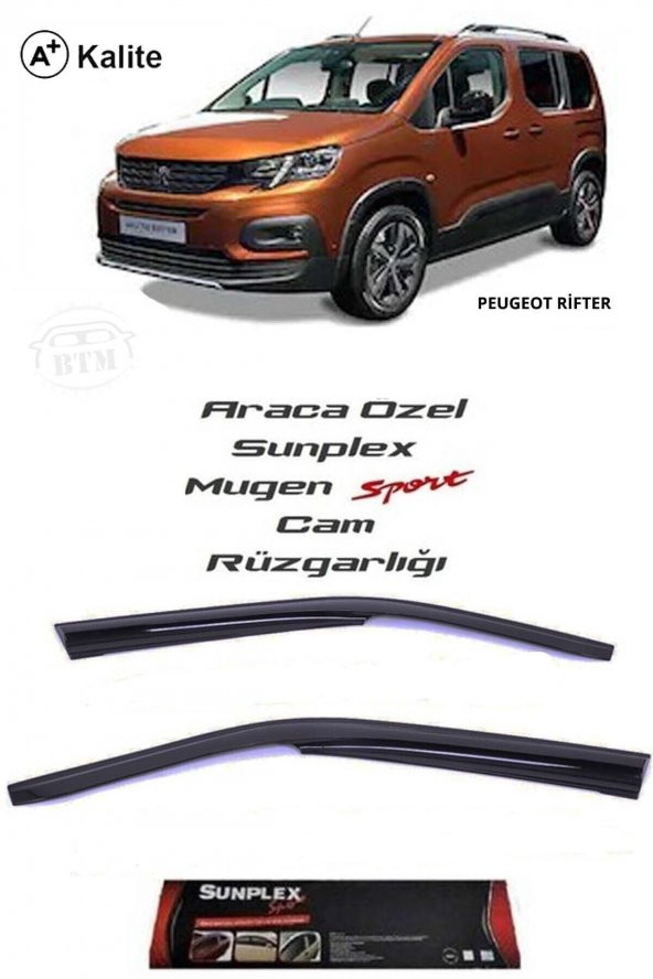 Peugeot Rifter Cam Rüzgarlığı Marka Mugen 2li - 1