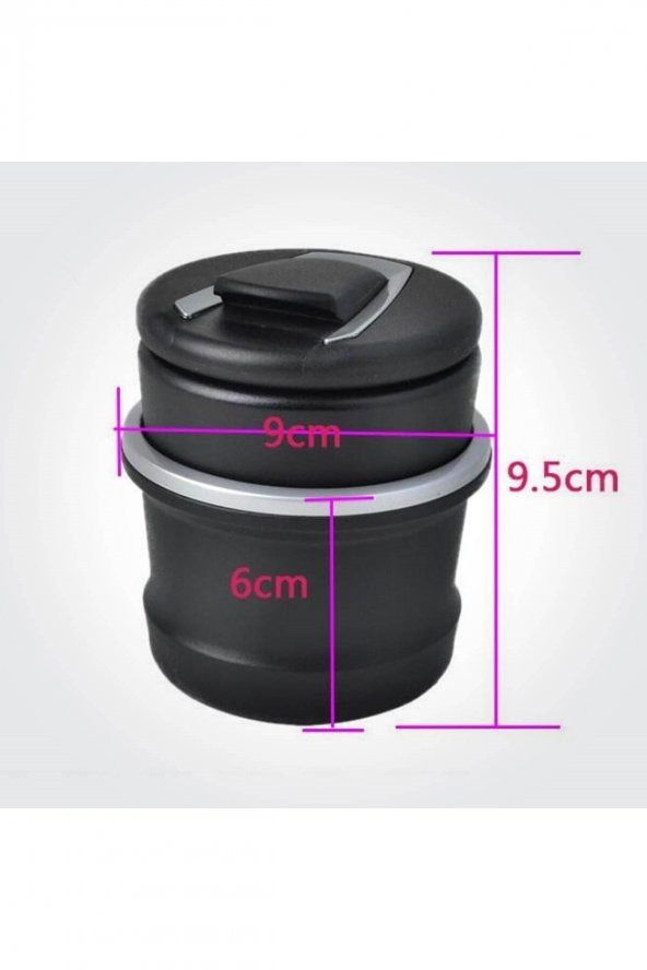 Jetta Uyumlu Araç Içi Küllük Kokusuz Işıklı Kapaklı - 4