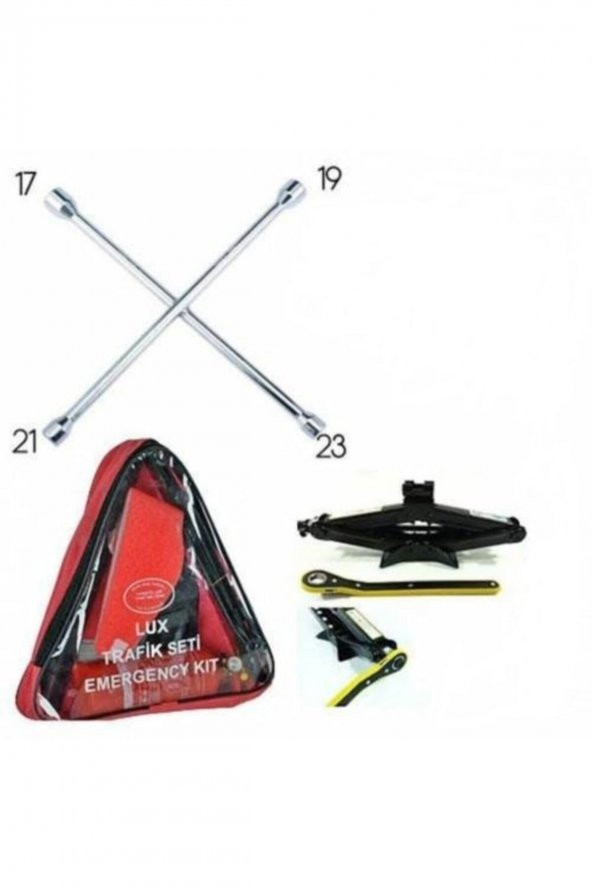 Trafik Seti + Bijon Anahtarı Çelik + 1.5 Ton Kriko 3lü Araba Seti ürün görseli
