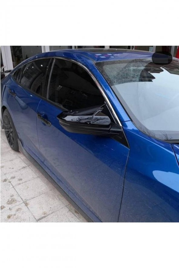 Honda Civic İçin Uyumlu Fc5 Yarasa Ayna Kapağı Batman Piano Black  2016-2020 - 5