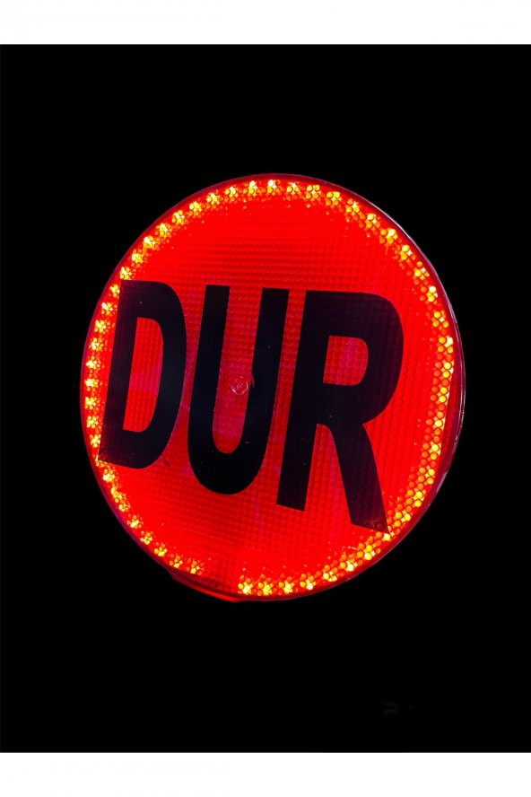 Işıklı Servis Dur Levhası Ledli Dur Tabelası (30cm) - 2
