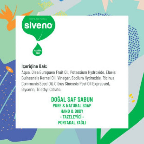 Siveno %100 Doğal Sıvı Kastil Sabun Portakal Yağlı Yoğun Nemlendirici Arındırıcı Bitkisel Vegan 1000 ml - 2