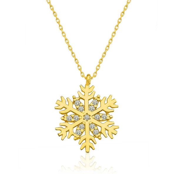 ​Gümüş Gold Kar Tanesi Bayan Kolye SL3713 ürün görseli