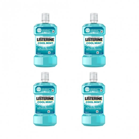 Listerine Cool Mint Gargara 250 ml x 4 Adet