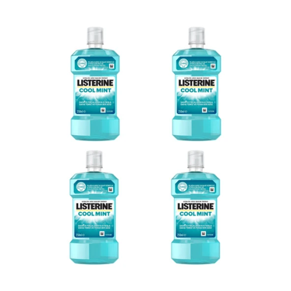 Listerine Cool Mint Gargara 250 ml x 4 Adet - 2