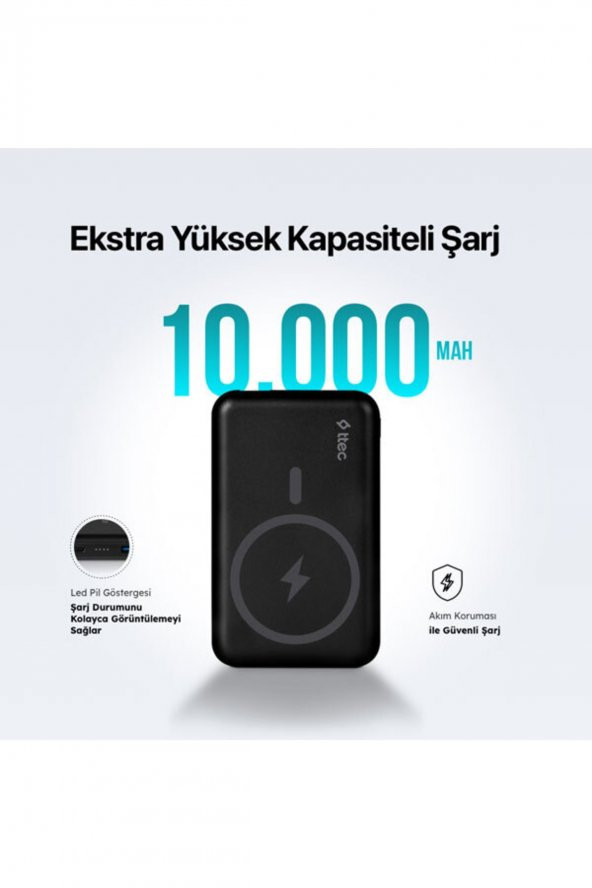 Ttec ReCharger Pro M 10.000 mAh MagSafe Uyumlu Kablosuz Taşınabilir Şarj Aleti / Powerbank - 3