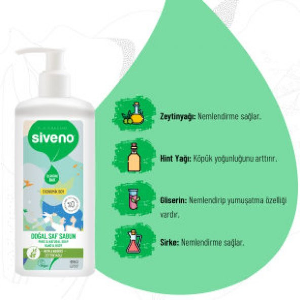 Siveno %100 Doğal Sıvı Kastil Sabun Zeytinyağlı Yoğun Nemlendirici Arındırıcı Bitkisel Vegan 1000 ml - 7