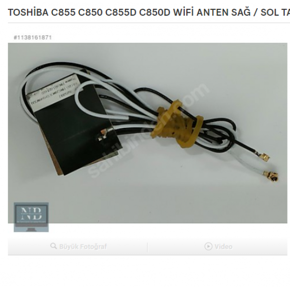 TOSHİBA C855 C850 C855D C850D WİFİ ANTEN SAĞ / SOL TAKIM
