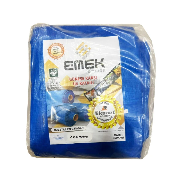 Emek Çadır Kumaşı Branda Tente UV Güneşlik Gölgelik Koruma Yağmur Su Geçirmez - 2x4 Metre - 1 Paket