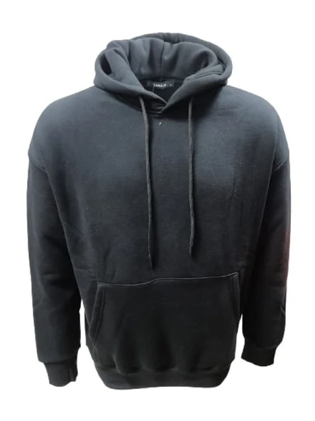 Tarz Cool T01128 Erkek Pamuklu Kapüşonlu Şardonlu Üç İplik Sweatshirt - 5