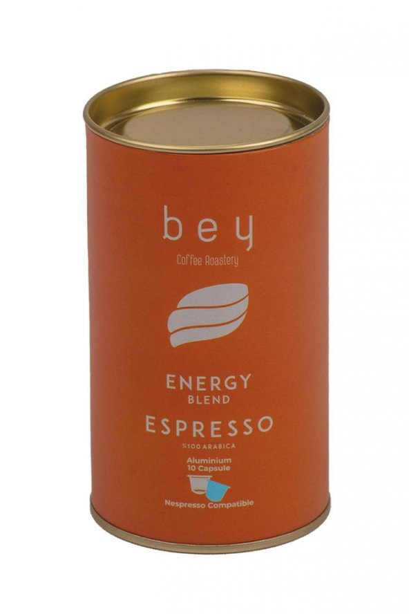 Bey Kahve Bey Coffee Roastery Energy Blend Nespresso Uyumlu Aluminyum Kapsül Kahve 10 Adet