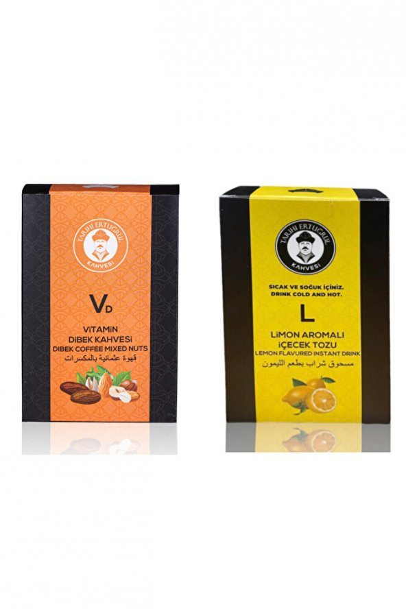 Vitamin Dibek Kahvesi Kutu 200 G & Limon Aromalı İçecek Tozu Kutu 200 G - 2’li Set