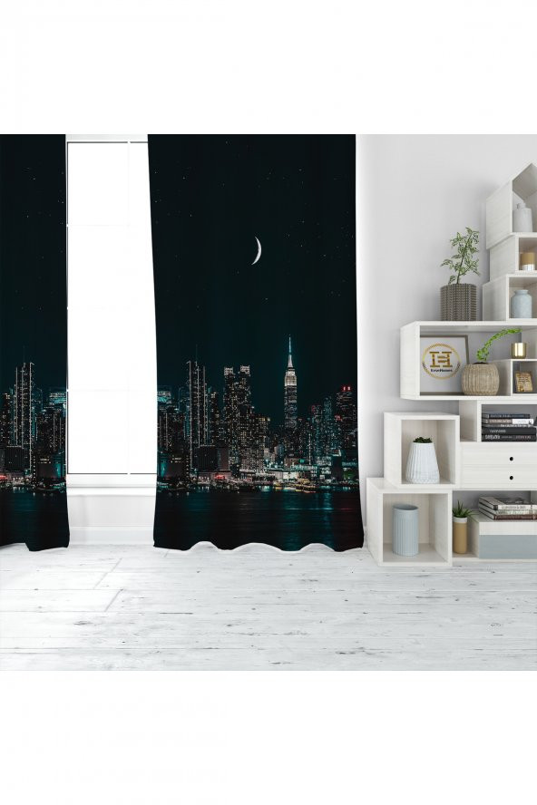 ŞEHİR MANZARA DİJİTAL BASKI TEK KANAT FON PERDE - Resim 2