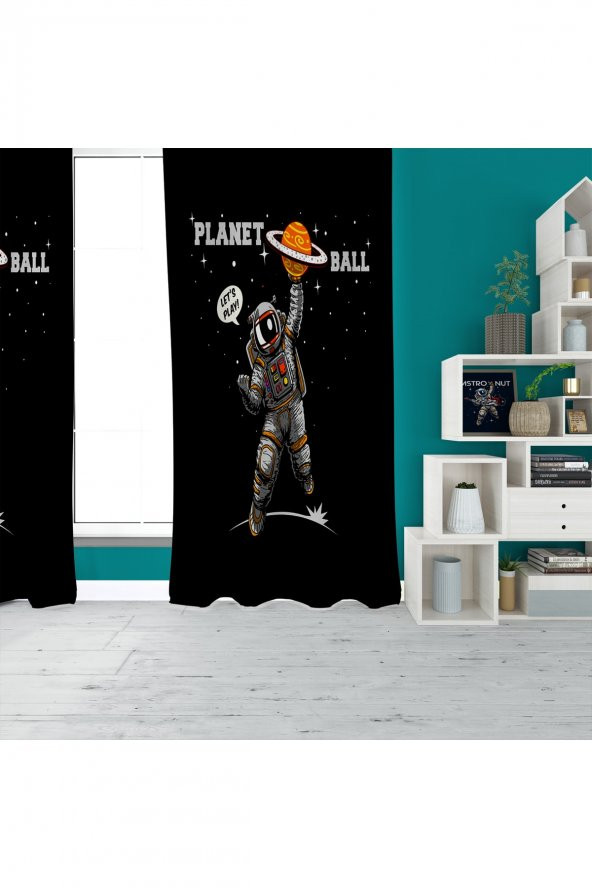 Dijital Baskı Basket Astronot Takım (fon Perde- Yatak Örtüsü Ve Yastık - Halı 100x160 )