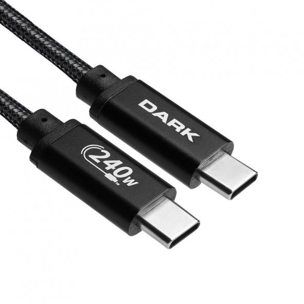 DARK DK-CB-USB240PD100 1m TYPE-C  PD 240 W ŞARJ KABLO,SİYAH