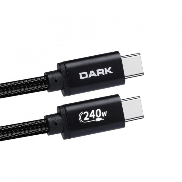 DARK DK-CB-USB240PD100 1m TYPE-C  PD 240 W ŞARJ KABLO,SİYAH - 2