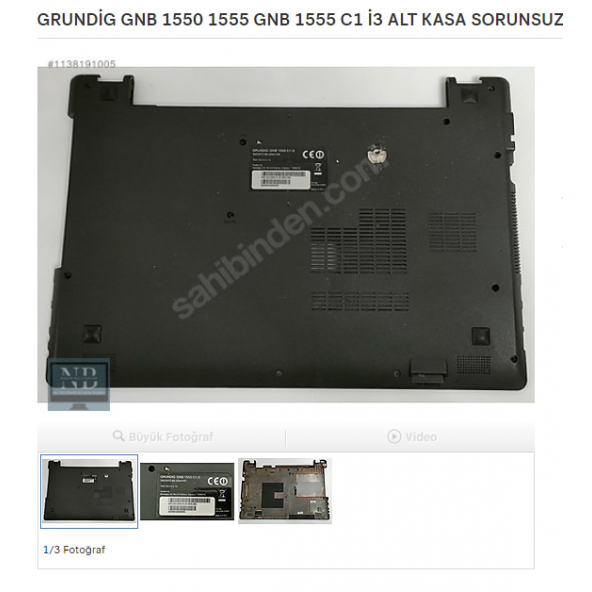 GRUNDİG GNB 1550 1555 GNB 1555 C1 İ3 ALT KASA SORUNSUZ
