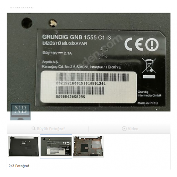 GRUNDİG GNB 1550 1555 GNB 1555 C1 İ3 ALT KASA SORUNSUZ - 2