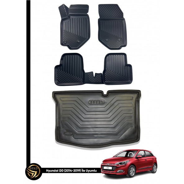 Hyundai İ20 2014-2019 3D Havuzlu Oto Paspas Ve Bagaj Havuzu Seti - 1