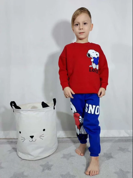 ERKEK ÇOCUK LİON SNOOPY ÖRÜMCEK ADAM 3 İPLİK PAMUK EŞOFMAN TAKIMI - 6