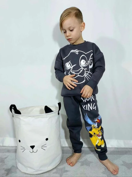ERKEK ÇOCUK LİON SNOOPY ÖRÜMCEK ADAM 3 İPLİK PAMUK EŞOFMAN TAKIMI - 3