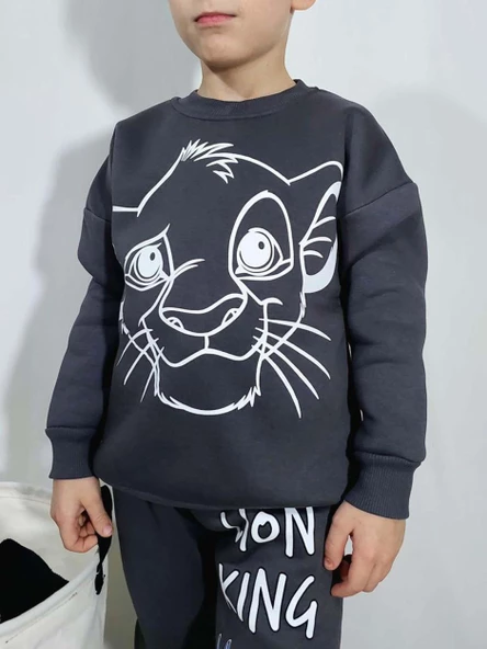 ERKEK ÇOCUK LİON SNOOPY ÖRÜMCEK ADAM 3 İPLİK PAMUK EŞOFMAN TAKIMI - 2