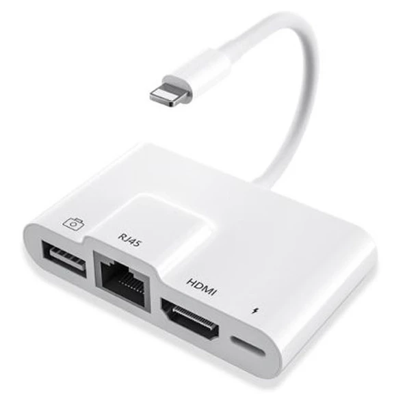 İPhone 3İN1 Lightning HDMI RJ45 OTG Digital AV Adaptör Hub