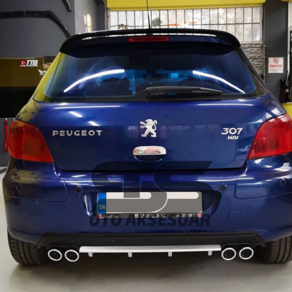 Peugeot 307 Difüzör Arka Tampon Eki 4 Egzoz Çıkışlı Gri Lüx Tip - Resim 2