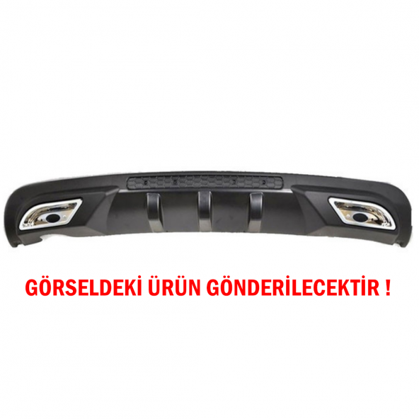 Volkswagen Polo Difüzör Arka Tampon Eki 2 Egzoz Çıkışlı Siyah - 4