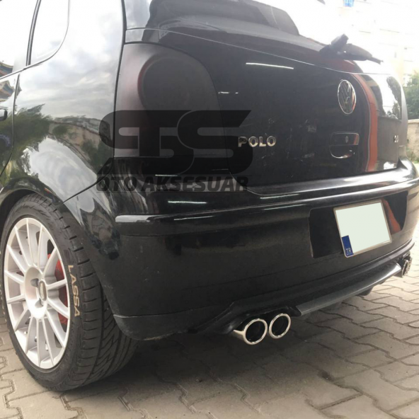 Volkswagen Polo Mk4 Difüzör Arka Tampon Eki 4 Egzoz Çıkışlı Gri Lüx Tip - Resim 3