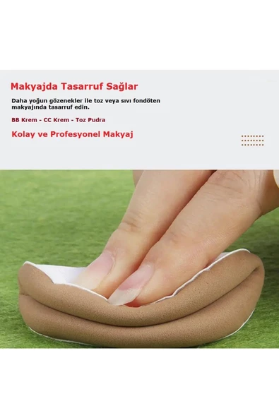 Profesyonel Pamuk Şeker Puf Kozmetik Puf Yüz Makyaj Sünger Göz Altı Kapatıcı Kuru Islak Bez Süngeri - 6