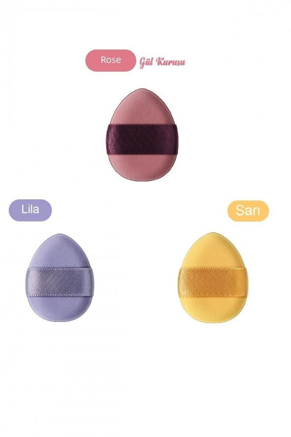 3 Adet Mini Kozmetik Puf Parmak Yüz Makyaj Sünger Göz Altı Kapatıcı Kuru Islak Bez Süngeri Concealer - Resim 2