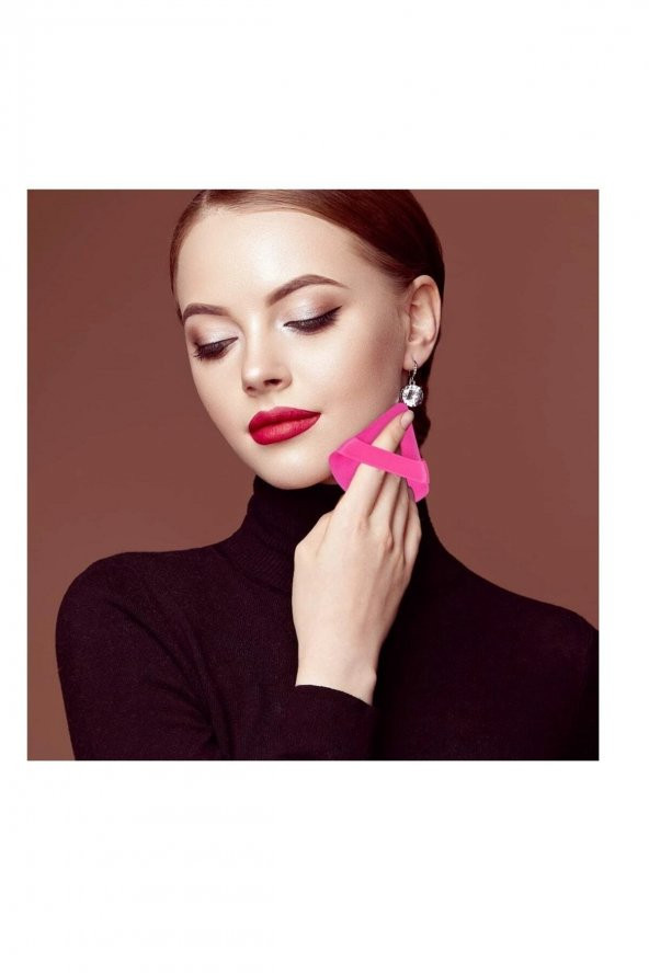 1 Adet Gri Üçgen Pamuk Yıkanabilir Kadife Puf Yüz Kontür Makyaj Bez Süngeri Kozmetik Fondöten - Resim 2