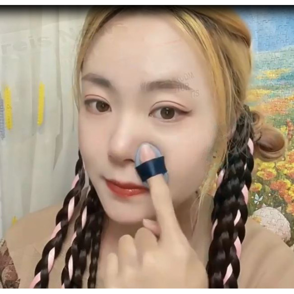 3 Adet Mini Kozmetik Puf Parmak Yüz Makyaj Sünger Göz Altı Kapatıcı Kuru Islak Bez Süngeri Concealer - Resim 4