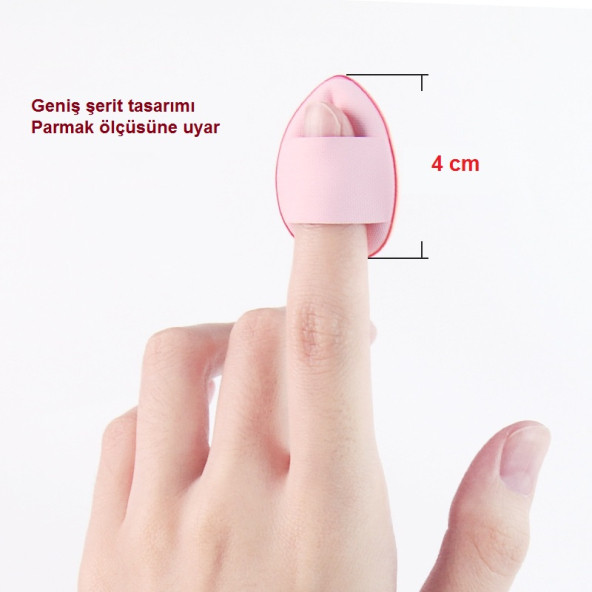 3 Adet Mini Kozmetik Puf Parmak Yüz Makyaj Sünger Göz Altı Kapatıcı Kuru Islak Bez Süngeri Concealer - Resim 7