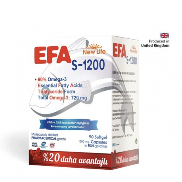 New Life EFA S-1200 mg 90 Kapsül