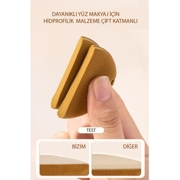 7 Adet Kozmetik Puf Seti Çiftyan Yumuşak Fondöten Nemlendirici Yüz Makyaj Bez Sünger Güzellik Seti - 4