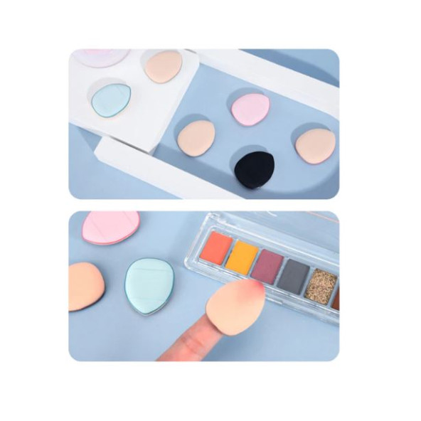 3 Adet Mini Kozmetik Puf Parmak Yüz Makyaj Sünger Göz Altı Kapatıcı Kuru Islak Bez Süngeri Concealer - 7