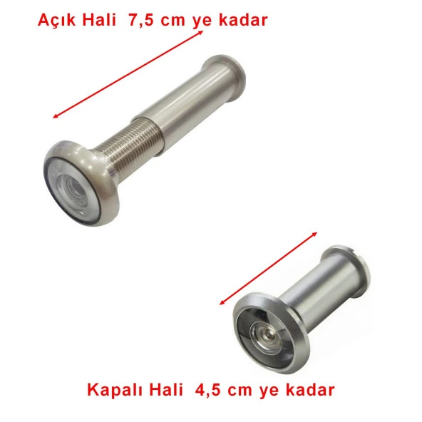 Kapı Dürbünü Çelik Kapı Dürbünü Ahşap Kapı Dürbünü Net Görüntü Ayarlanır 4.5 - 7.5 Cm Ayarlı 360° - 2