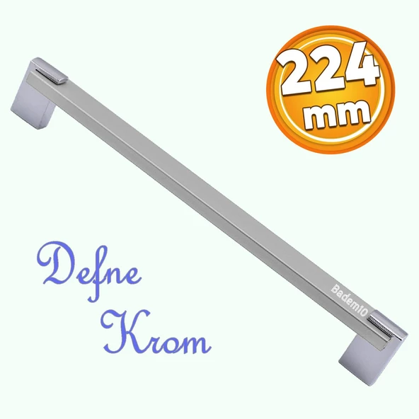 Mobilya Metal 224 Mm Kulp Defne Krom Mutfak Dolabı Çekmece Tv Ünite Dolap Kapak Kulpu Kulpları Kulbu