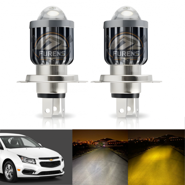 Chevrolet Cruze Mercek Led Xenon Şimşek Etkili Oto Ampul Çift Renk - 2